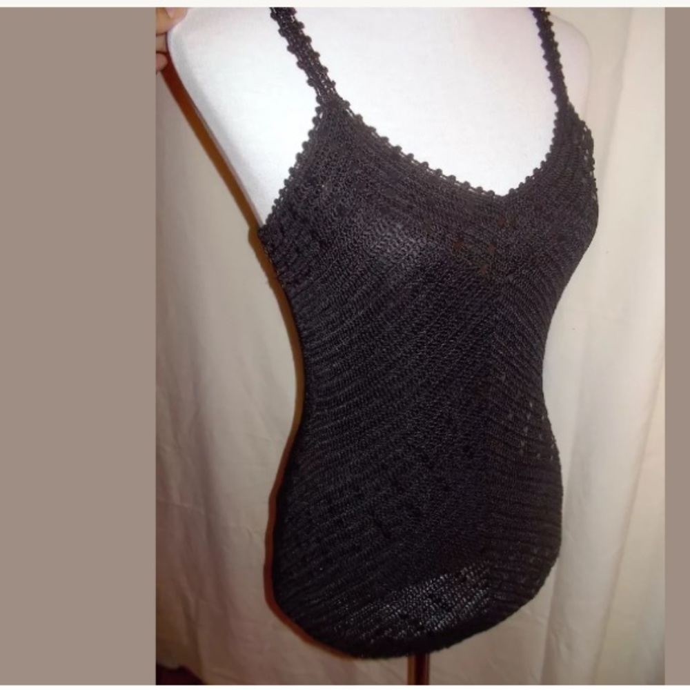 KALEIDOSCOPE Sequins Black Singlet Top US 4 - S
